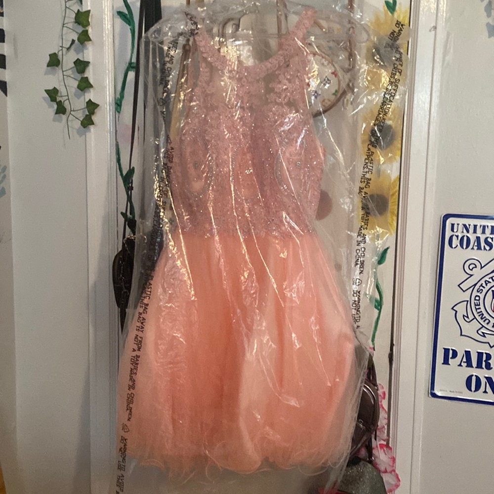 Light pink Formal/Party dress. Short poofy multi-layered